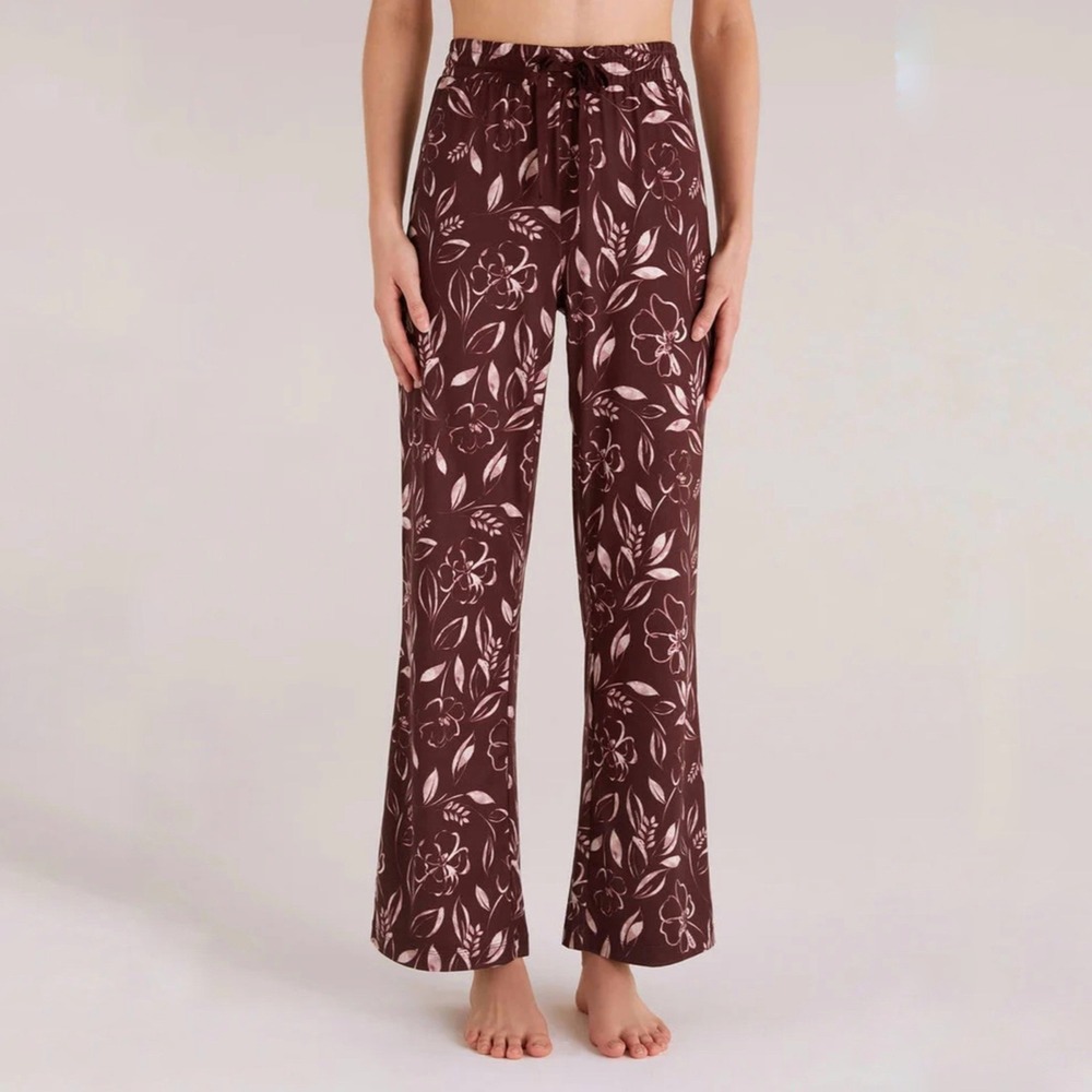 Z Supply Floral Print Lounge Pants Drawstring Waist Casual Comfy Pajama Bottoms